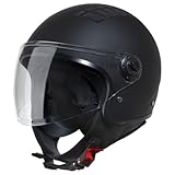 VINZ Como Jethelm mit Visier ECE 22.06 Zertifiziert | Roller Helm Mopedhelm Ideal Für Motoroller &...