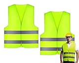 Chenivesss 2 Stück Warnwesten Auto, Warnweste, High Visibility Vest, Pannenweste, Warnwesten, Grün...